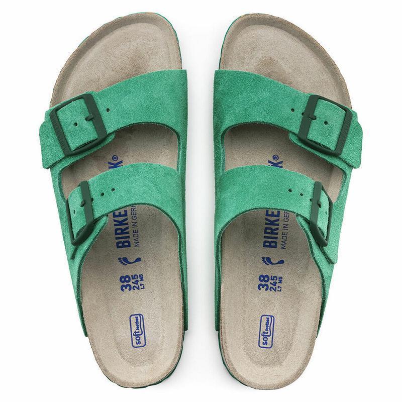 Arizona Birkenstock Soft Footbed Semisove Kozene Damske Zelene | SK 17CTV